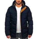 Tmavě modrá pánská prošívaná zimní bunda parka Bolf 7330 - S