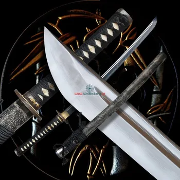 Replika zbraně Shikai Japanese Wakizashi z překládané oceli AISI 1075 s reálným hamonem - II. jakost