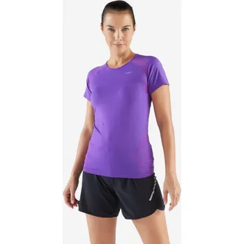 KIPRUN Dámské běžecké bezešvé tričko Run 500 Comfort Slim S FIALOVÁ
