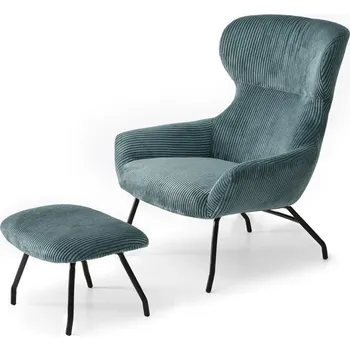 Křeslo MPT Conor s podnožkou modré