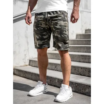 Pánská móda Khaki pánské maskáčové teplákové kraťasy Bolf JX700 - 2XL