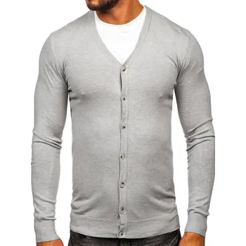 Pánský svetr Šedý pánský svetr na zip cardigan Bolf MM6006 - S