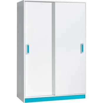 Šatní skříň Šatní skříň TRUFEL 14, bílá/tyrkys