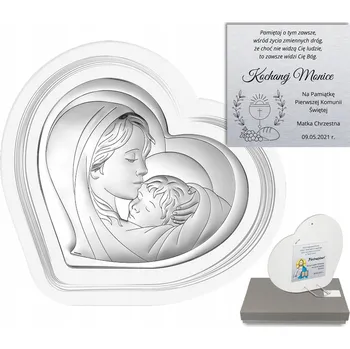 Obraz Obrázek ke k prvnímu svatému přijímání Quo Vadis Andrzej Dec Matka Boží s Dítětem stříbrný 11x11 cm