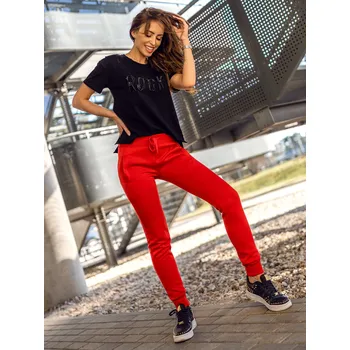 Dámské oblečení Světle červené dámské tepláky Bolf CK-01B - XL