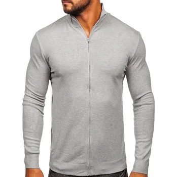 Pánský svetr Šedý pánský svetr na zip Bolf MM6004 - S