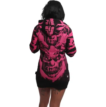 Dámské šaty Dámská mikina Yakuza Crashed Skull Allover Long Zip 24103 black Velikost: XS