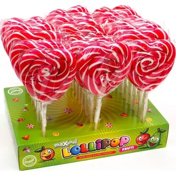 Bonbon Lízátko Srdce kroucené 80g / 27 Ks