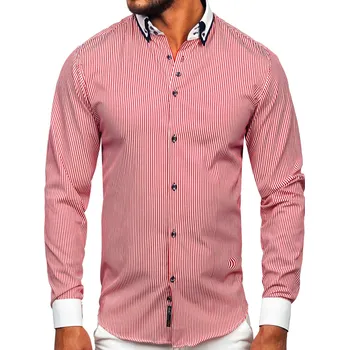 Pánská košile Pánská bordová business košile s dlouhým rukávem Bolf 0909 - M