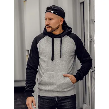Pánská mikina Šedá pánská mikina s kapucí Bolf LM77002 - XL