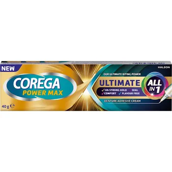 Péče o zubní náhradu Corega Power Max Ultimate All in 1 fixační krém na zubní protézu 40 g