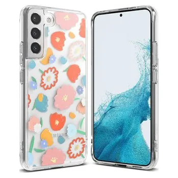 Ringke Fusion Design pancerne etui pokrowiec z żelową ramką Samsung Galaxy S22+ (S22 Plus) przezroczysty (Floral) (F593R31)
