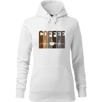 Dámská mikina DOBRÝ TRIKO Dámská mikina s potiskem Tep srdce coffee Velikost dámské mikiny: XL, Barva: Bílá