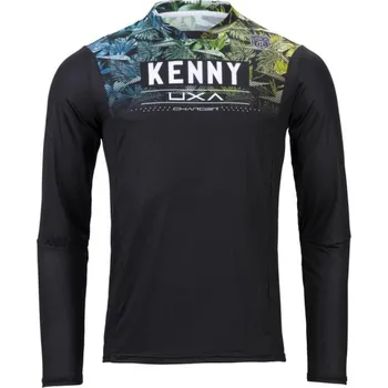 cyklistický dres KENNY Cyklistický dres s dlouhým rukávem letní - CHARGER - modrá/zelená/černá L
