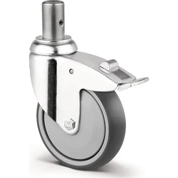 Pojezdové kolečko Agila TENTE Kolečko pro nemocniční lůžka 125mm, s brzdou, uchycení s pevným čepem, 2477PJP125R05-28