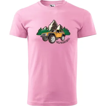 Pánské tričko DOBRÝ TRIKO Pánské tričko s potiskem Adventures Velikost: XL, Barva: Růžová