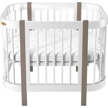 Dětská postýlka Postýlka Royal Sleep Minimi 5v1 bílá-kakao