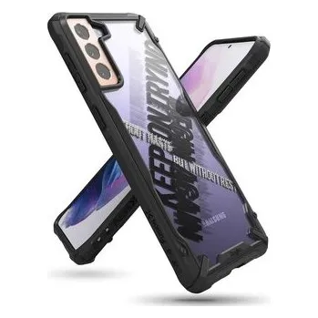 Ringke Fusion X Design etui pancerny pokrowiec z ramką Samsung Galaxy S21+ 5G (S21 Plus 5G) czarny (Cross) (XDSG0053)
