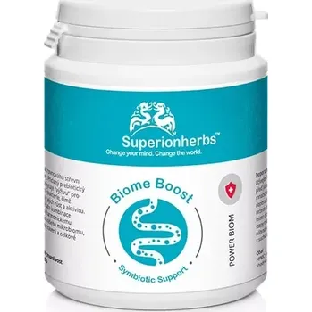 Přírodní produkt Superionherbs Biome Boost, 90 kapslí (Probiotika a prebiotika pro zdraví střev a imunitu)