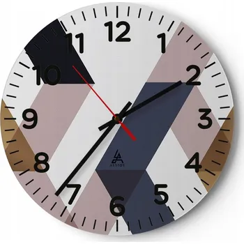 Hodiny Kuchyňské nástěnné hodiny 30x30 Abstrakce Moderní skleněné hodiny Tiché