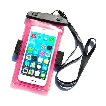 Wodoodporne etui z opaską do telefonu armband PVC - różowe