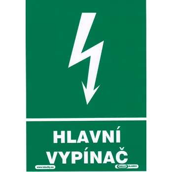 Značení Hlavní vypínač (samolepka 52x74 mm)