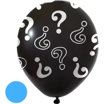 Balónek Latexový balon kluk nebo holka? s otazníky - Modrá náplň 45 cm