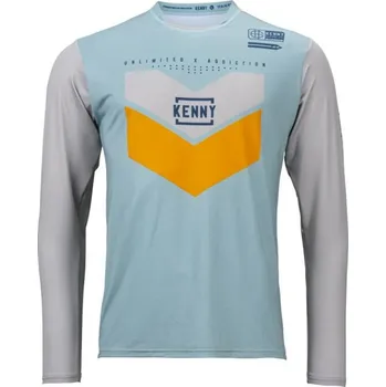 cyklistický dres KENNY Cyklistický dres s dlouhým rukávem letní - PROLIGHT - šedá/světle modrá XL