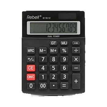 Kalkulačka Rebell Kalkulačka RE-8118-12 BX, černá, stolní, dvanáctimístná