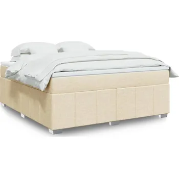 Postel vidaXL Box spring postel s matrací 180x200 cm textil [3285495] Barva: krémová