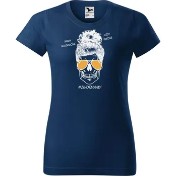 Dámské tričko DOBRÝ TRIKO Dámské tričko s potiskem Život mámy Barva: Půlnoční modrá, Velikost: XL