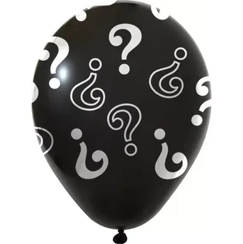 Balónek Latexový balonek černý s otazníky 30cm