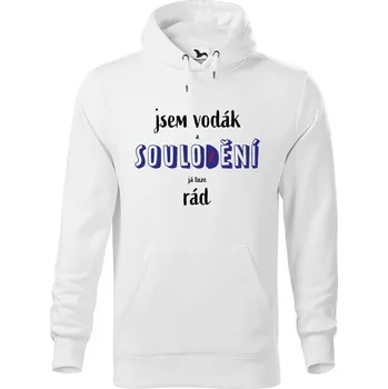 Pánská mikina DOBRÝ TRIKO Pánská mikina s potiskem SOULODĚNÍ Velikost pánské mikiny: M, Barva: Bílá