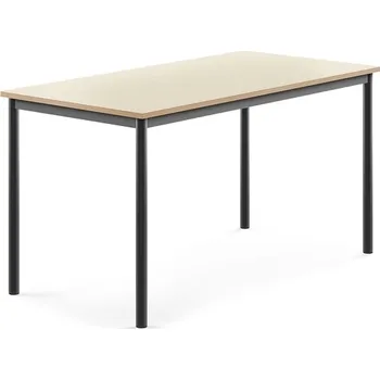 Jídelní stůl Stůl BORÅS, 1400x700x720 mm, antracitově šedé nohy, HPL deska, bříza