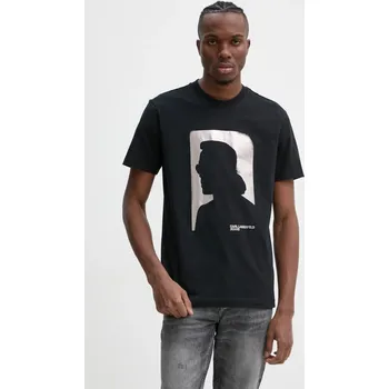 Bavlněné tričko Karl Lagerfeld Jeans černá barva, s potiskem, A1M17052 99X, vel. XL
