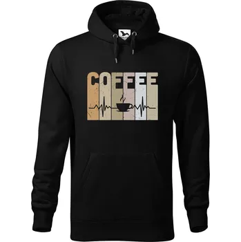 Pánská mikina DOBRÝ TRIKO Pánská mikina s potiskem Tep srdce coffee Velikost pánské mikiny: 4XL, Barva: Černá