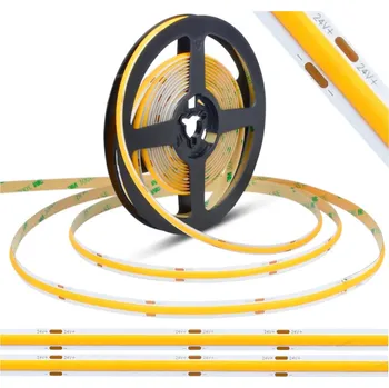 LED osvětlení Eco Light LED pásek COB - 24V - 9W/m - teplá bílá - 5m