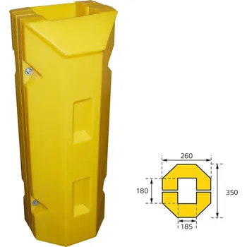 Železářství HAPPY END Plastový nárazník pro ochranu sloupů, 26 × 35 × 95 cm - DP FUBP3