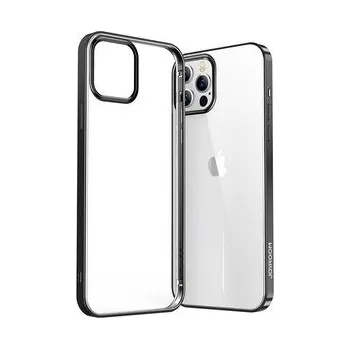 Joyroom New Beautiful Series ultra cienkie przezroczyste etui z metaliczną ramką do iPhone 12 mini czarny (JR-BP794)