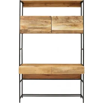 Psací stůl Indický nábytek - Psací stůl s knihovnou Gita 130x213x55 z masivu mango Mango natural