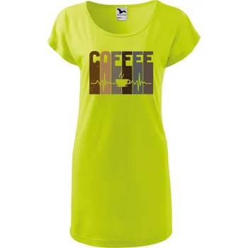 DOBRÝ TRIKO Dámská tunika Tep srdce coffee Velikost: L, Barva: Limetková