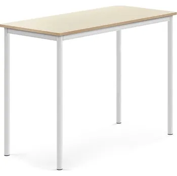 Jídelní stůl Stůl BORÅS, 1200x600x900 mm, bílé nohy, HPL deska, bříza