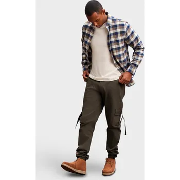 Pánské kalhoty Pánské kalhoty STRAIGHT LEG cargo s pruhovanými kapsami - grafitová V3 OM-PACG-0197 - S