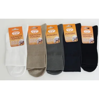 Dámské ponožky Zdravotní ponožky Vanimar 100 % bavlna Barva: Šedá tmavá, Velikost: 35 - 37