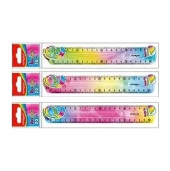 Linijka 20cm elastyczna tęczowa MIX