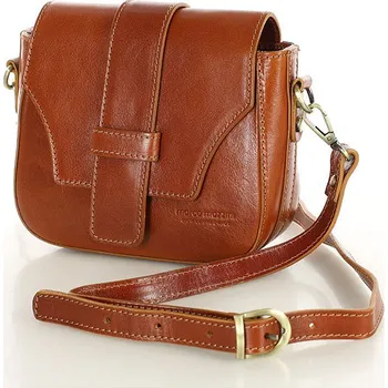 Kabelka Kožená kabelka crossbody bag MAZZINI VERONA Barva: Světle Hnědá
