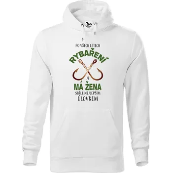 Pánská mikina DOBRÝ TRIKO Pánská mikina s potiskem Nejlepší úlovek Velikost pánské mikiny: 2XL, Barva: Bílá