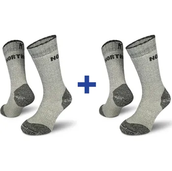 Dámské termo ponožky Northman Turistické merino ponožky Arctic Track 2-Pack Velikost: 36-38 Světle šedé Turistické Merino Ponožky