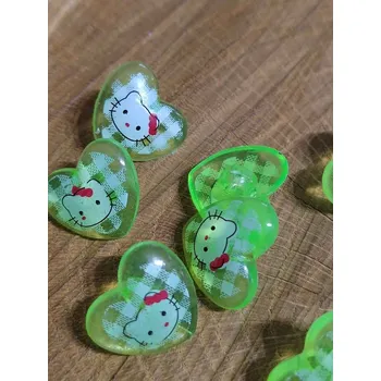 Knoflík Knoflík s kočičkou Kitty barva zelená