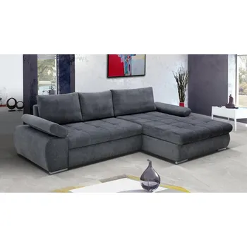 Obývací stěna Sedací souprava Brenda pravá tmavě šedá